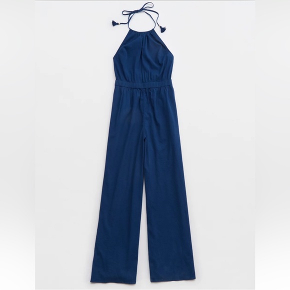 Aerie Halter Slit Tassel Jumpsuit - Picture 3 of 7